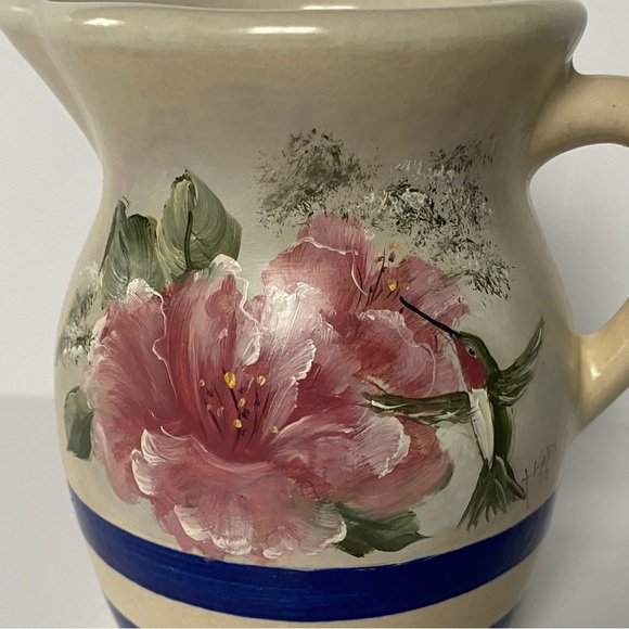 Robinson Ransbottom Pottery Hand Painted Hummingbird Flowers Vintage 4.75” Sign - Picture 16 of 16